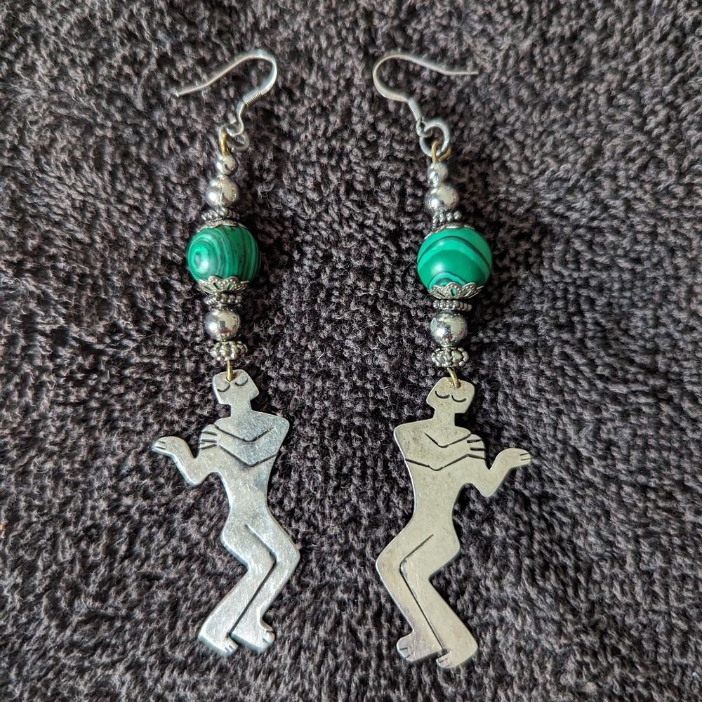 Sterling silver dancing people earrings